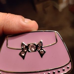 New Heavy Duty Purse Holder with rubber back to prevent slipping. Pink bow. Xmas